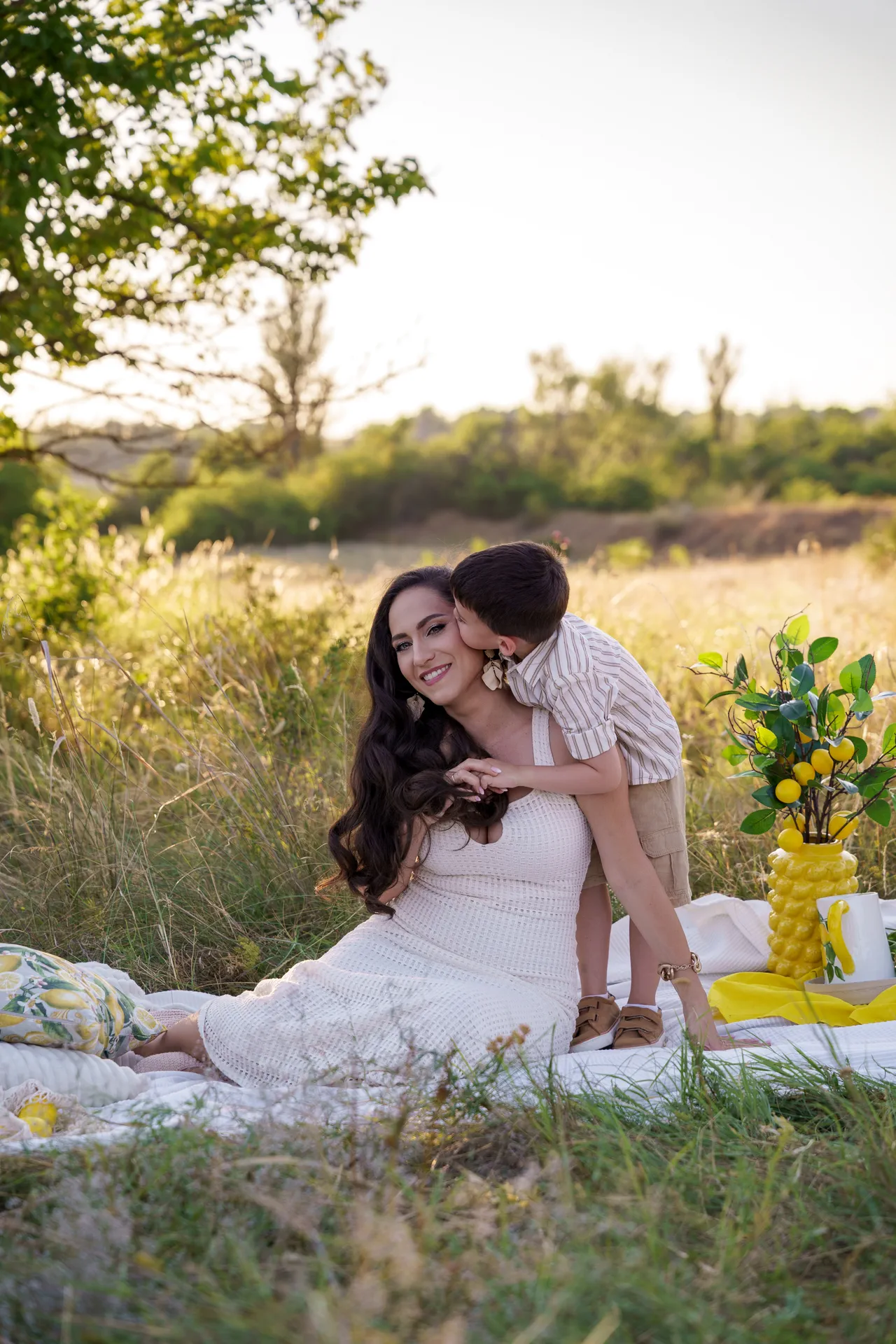 Anya és fia fotózás