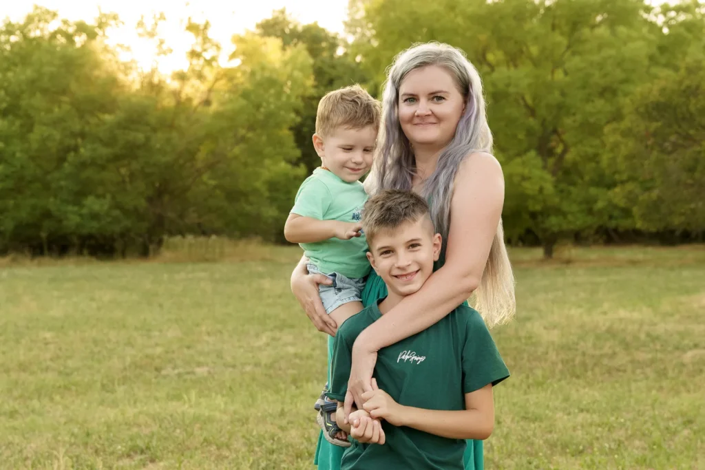 Anya és fiai fotózás -anyák napján